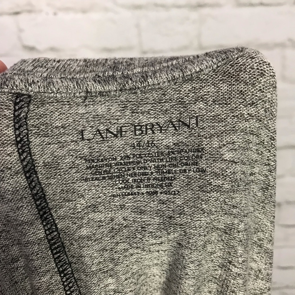 Lane Bryant Heather Gray LongSleeve Soft Vneck Top - Picture 4 of 4